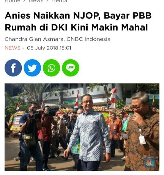 Anies Naikkan NJOP, Bayar PBB Makin Mahal, Beli Rumah di DKI Makin Susah