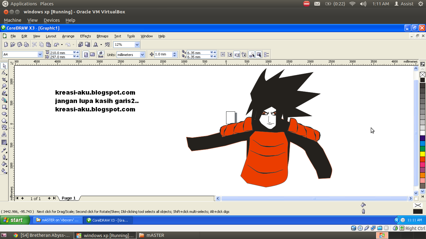 Ane Ajarin Ni,Membuat Uchiha Madara Dengan Corel Draw X3.&#91;TUTORIAL COMPLETE++&#93; :D