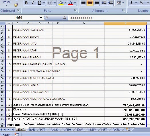 Contoh Rab Pembangunan Pasar | FILE REFERENSI RAB DAN GAMBAR PASAR