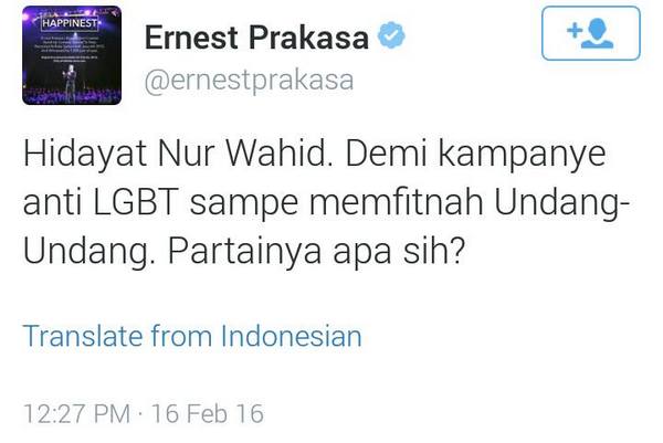 Hidayat Nurwahid di Bully karena LGBT