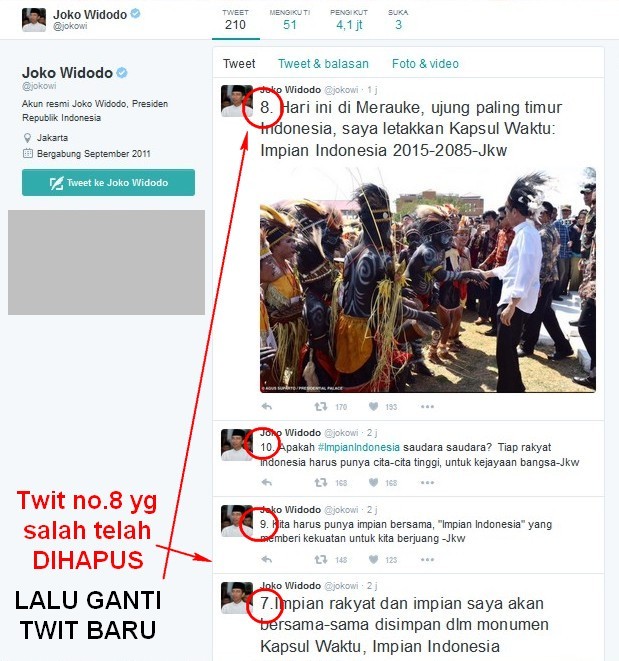 KAPSUL CEBONG, Salah lg, Akun @jokowi Sebut Merauke Ujung Paling &quot;Barat&quot; Indonesia