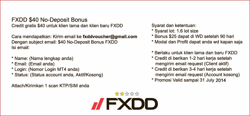 Gratisan FXDD $40 No-Deposit Bonus
