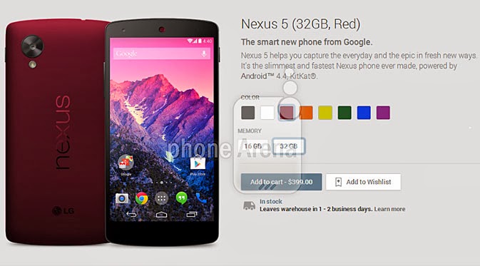 6 Warna Baru Untuk Google Nexus 5