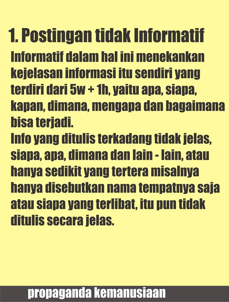 Tips mengetahui postingan hoax, propaganda negatif dan sejenisnya dalam sosmed 