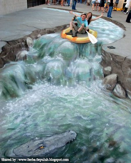 10 Lukisan Illusionary 3D Street Art paling keren