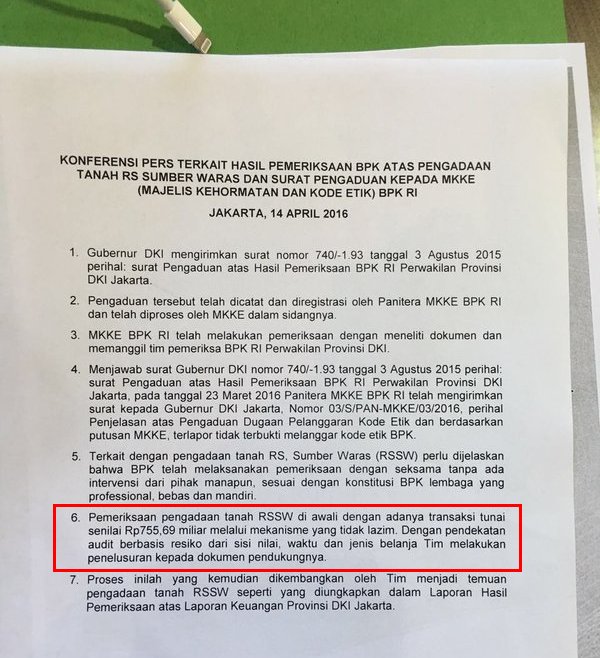 Ahok terpojok! BPK: Transaksi Tunai Rp 755,69 Miliar untuk RS Sumber Waras Tak Lazim