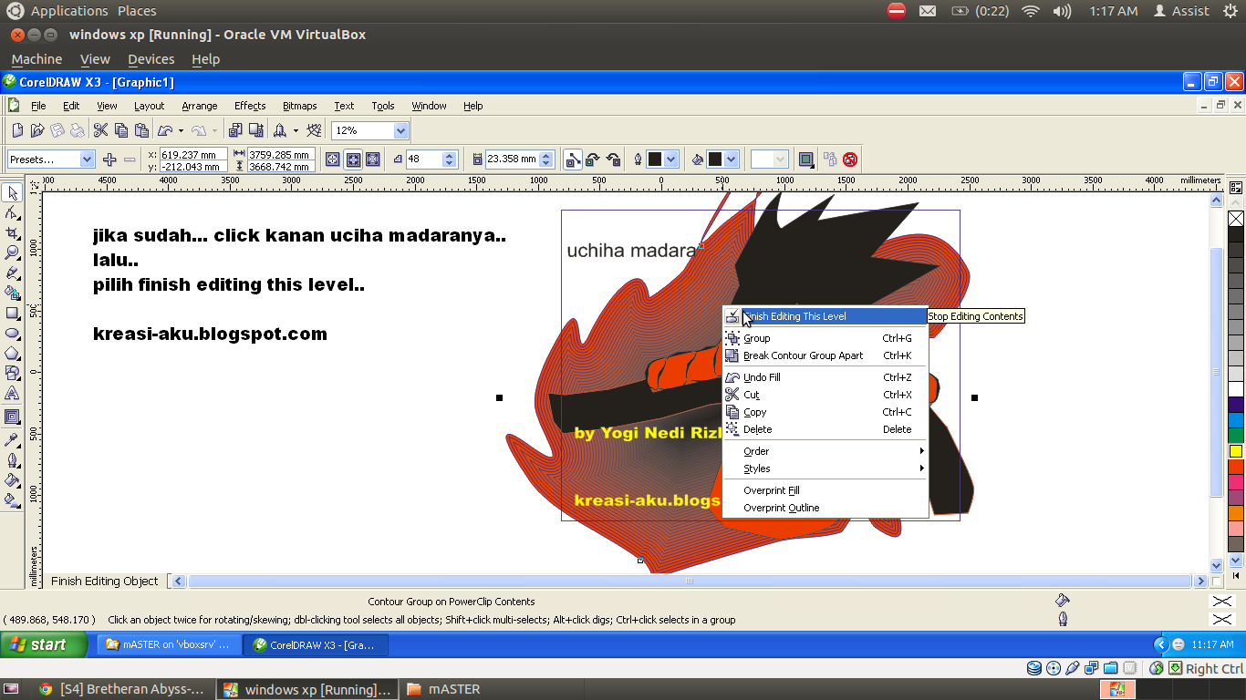 Ane Ajarin Ni,Membuat Uchiha Madara Dengan Corel Draw X3.&#91;TUTORIAL COMPLETE++&#93; :D