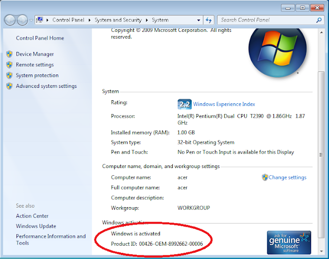 YANG BELUM TAU CARA AKTIFASI WINDOWS7 MASUK