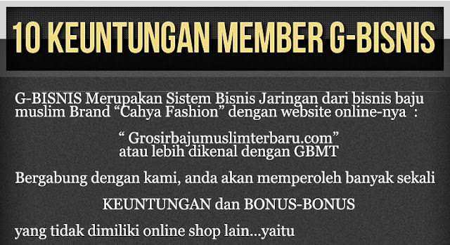 G-Bisnis, Bisnis Baju Muslim Sistem Jaringan