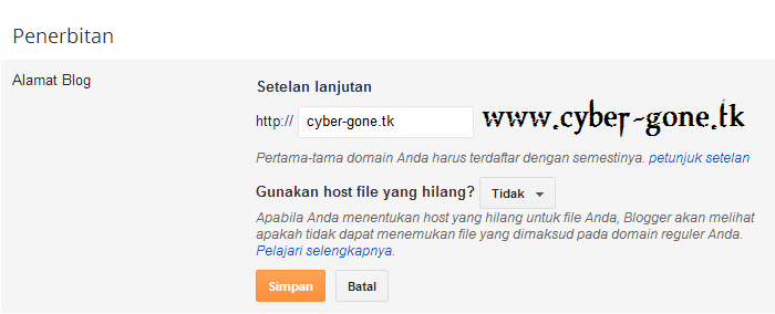 [SHARE] mengubah blogspot menjadi domain ( .TK ) Gratis Gan !!!!
