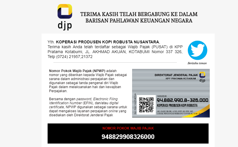 Cara Membuat NPWP Badan Koperasi dan Orang Pribadi Online