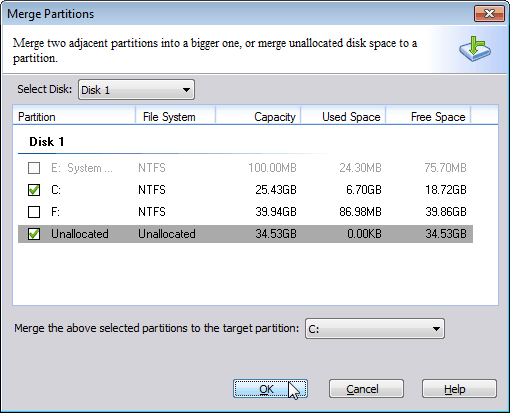 Cara menggabungkan Partisi Unallocated Volume hardisk ke C: