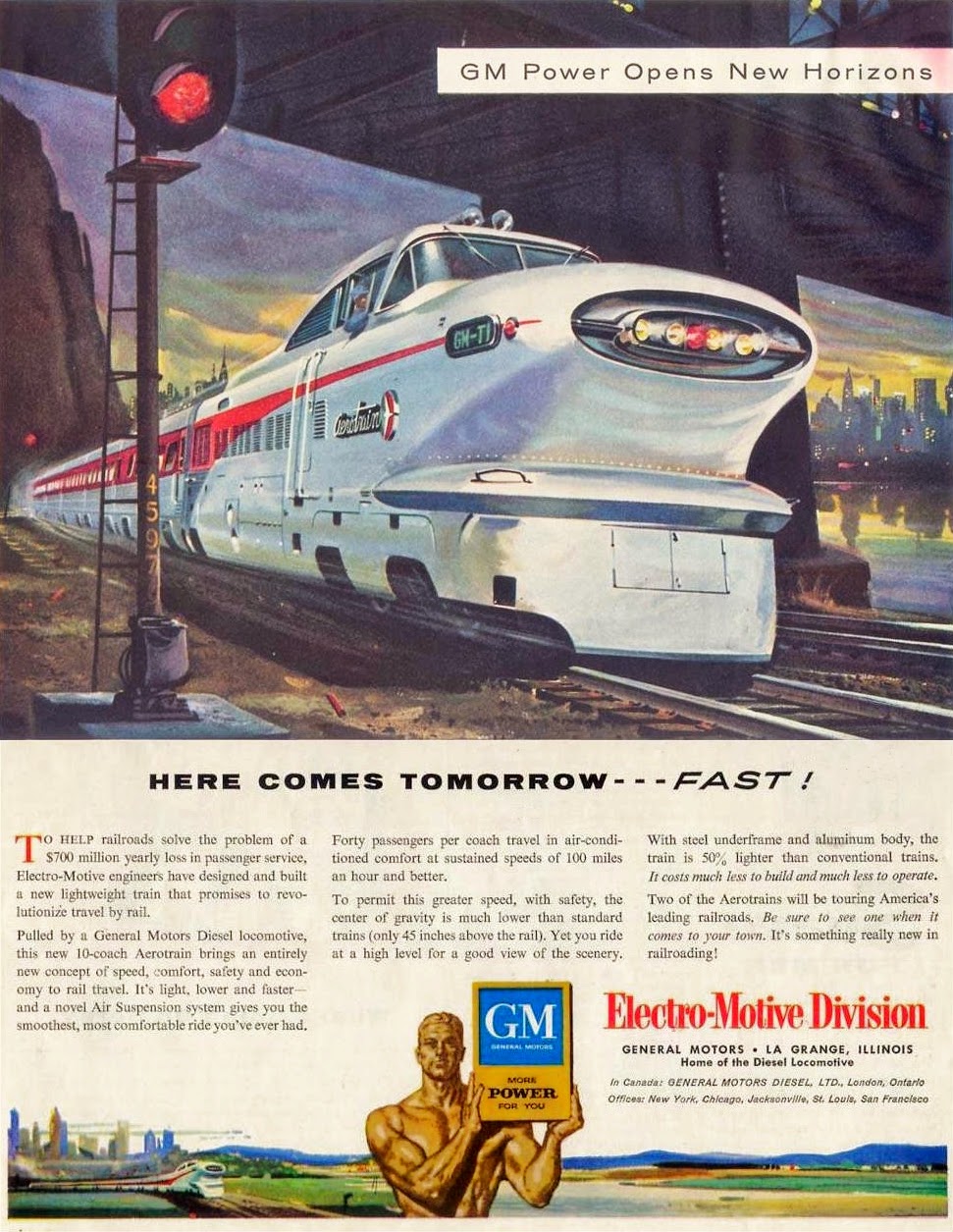 Kereta Unik - Aerotrain Kereta Percobaan buatan GM Tahun 1955
