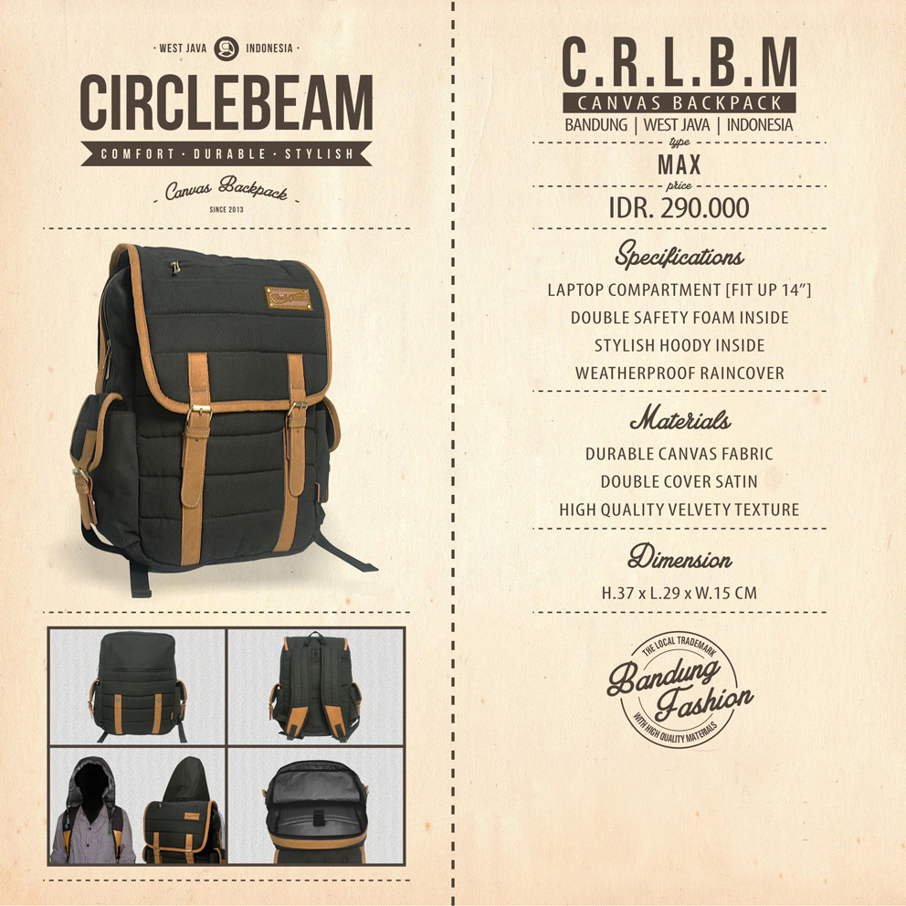 °°°°° CIRCLE BEAM ¦ Canvas Backpack ¦ Comfort, Durable & Stylish °°°°°
