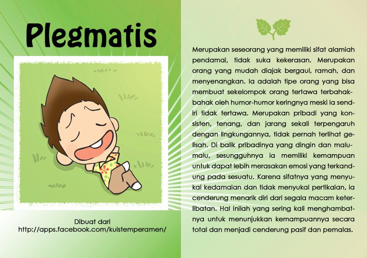 Mengenal 4 Sifat Manusia (Plegmatis, Melankolis, Sanguinis, Koleris)