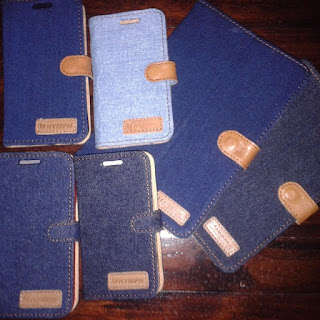 Produk Baru FlipCover Smartphone berbahan Kain Jeans paduan Kulit Asli