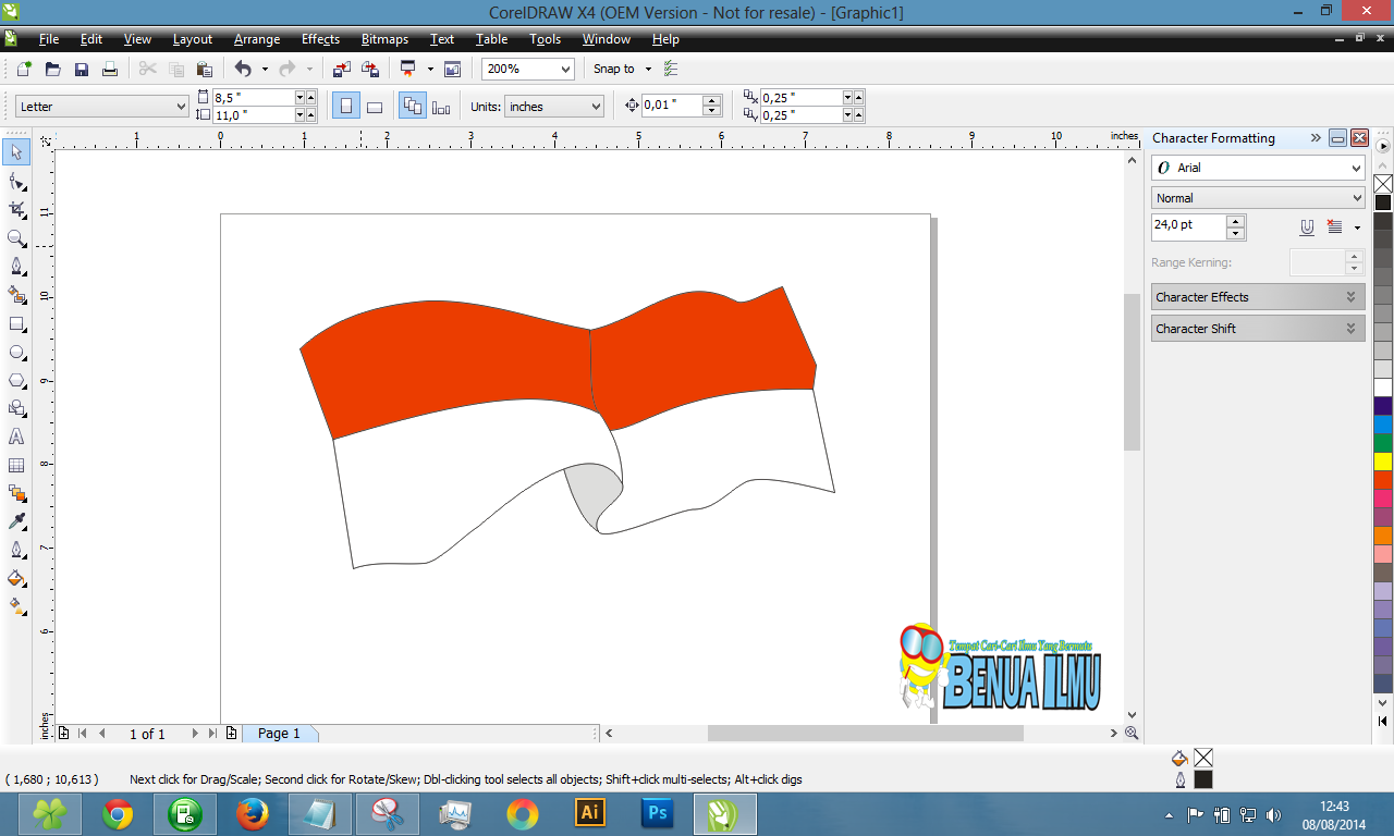 Buat Bendera Berkibar Dengan Corel Draw