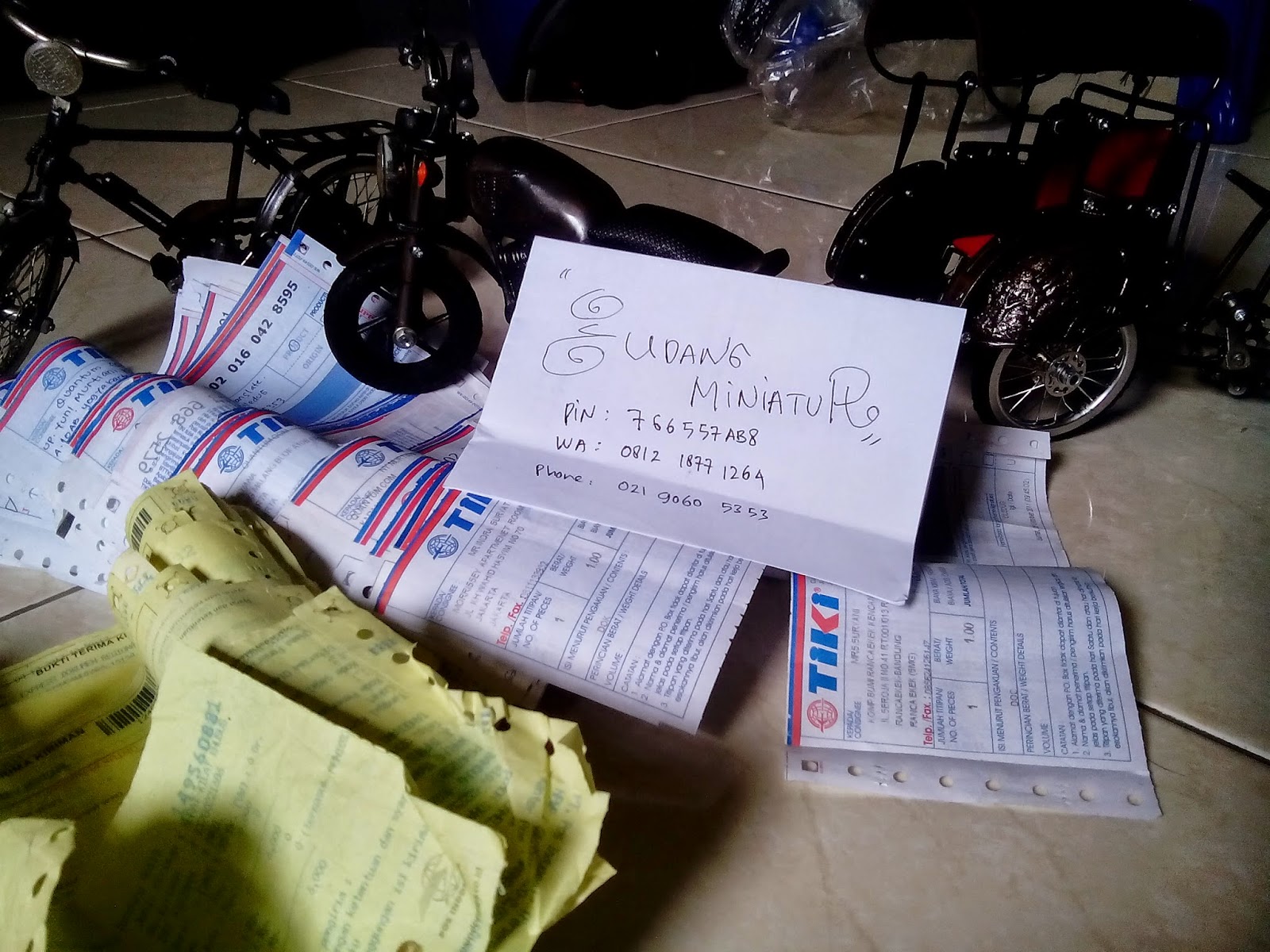 Miniatur Sepeda Onthel, Becak, Motor CB dll (Kualitas Eksport)
