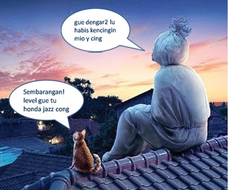 Komik Lucu Si Kucing dan Pocong Lagi Galau