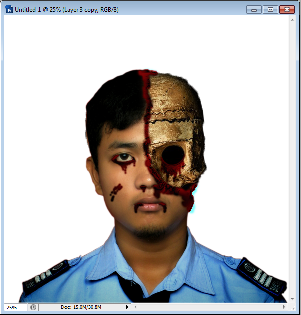 &#91;PHOTOSHOP&#93; Cara Membuat Sebagian Kepalamu Menjadi Tengkorak Dengan Photoshop