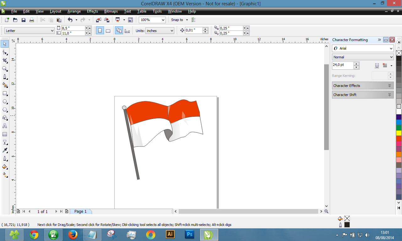 Buat Bendera Berkibar Dengan Corel Draw