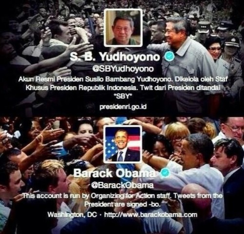 Akun Twitter SBY dan Obama,liat nih ada yang janggal