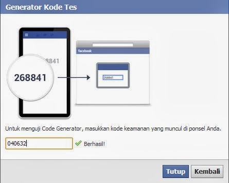 Facebook AMAN dengan code generator