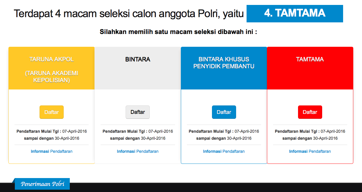 Tata Cara Pendaftaran Polisi-Polri 2016