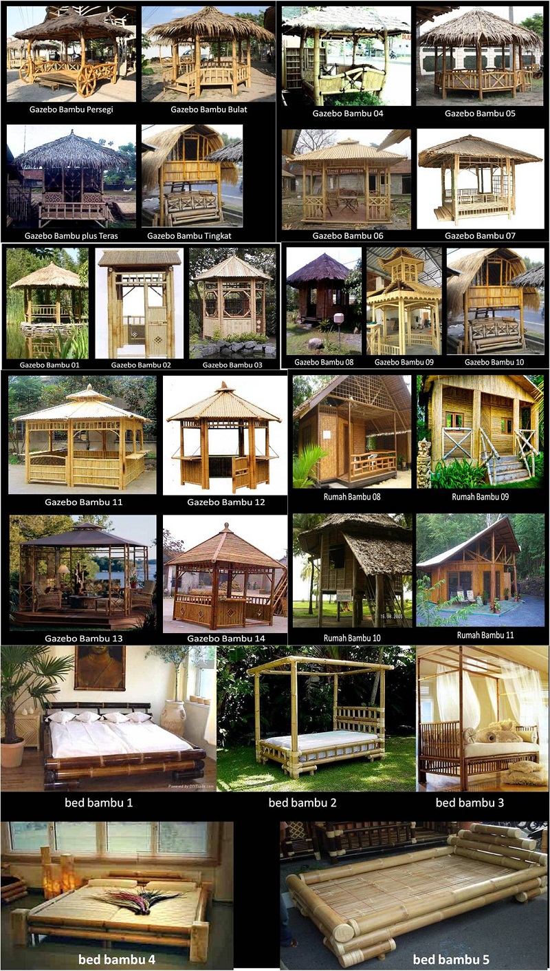 Gazebo/Saung/Gubuk, Rumah dan Perabot Bambu Murah Meriah dan siap kirim...!!!
