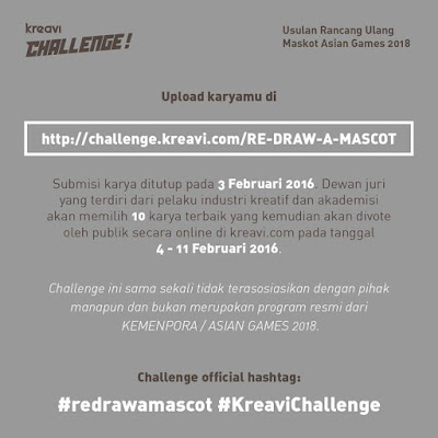 Lomba Re-Draw Mascot Asian Games 2018 by Kreavi.com