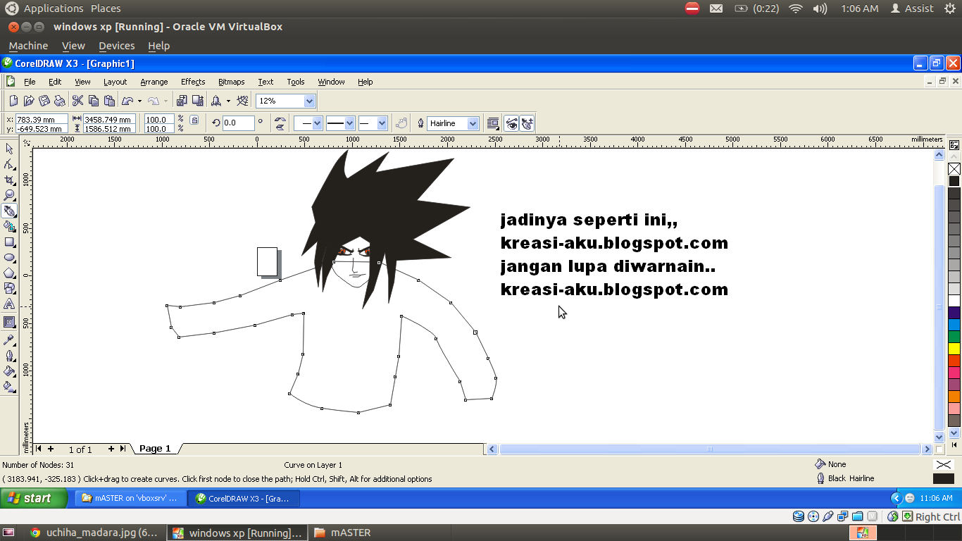 Ane Ajarin Ni,Membuat Uchiha Madara Dengan Corel Draw X3.&#91;TUTORIAL COMPLETE++&#93; :D