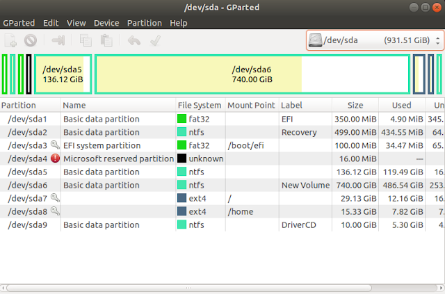 Menambah Ukuran Partisi Sistem Ubuntu setelah Diinstall ke Harddisk. 