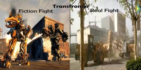 Ngakak!! Di China Ada Dua Bulldozer Lagi Perang Kaya di Film Transformer