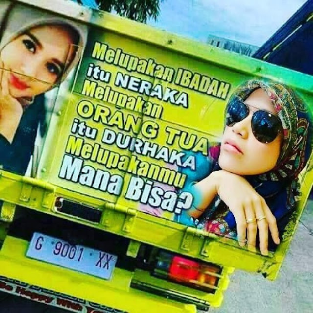 Kumpulan foto Tulisan Lucu Di Bak Truk Kreatif yang ada di Indonesia