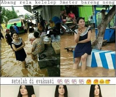 Cewek Ini Jadi Korban Salah Sorot Di Lokasi Banjir, Netizen &quot;Satu Kata, Sempurna !&quot; 
