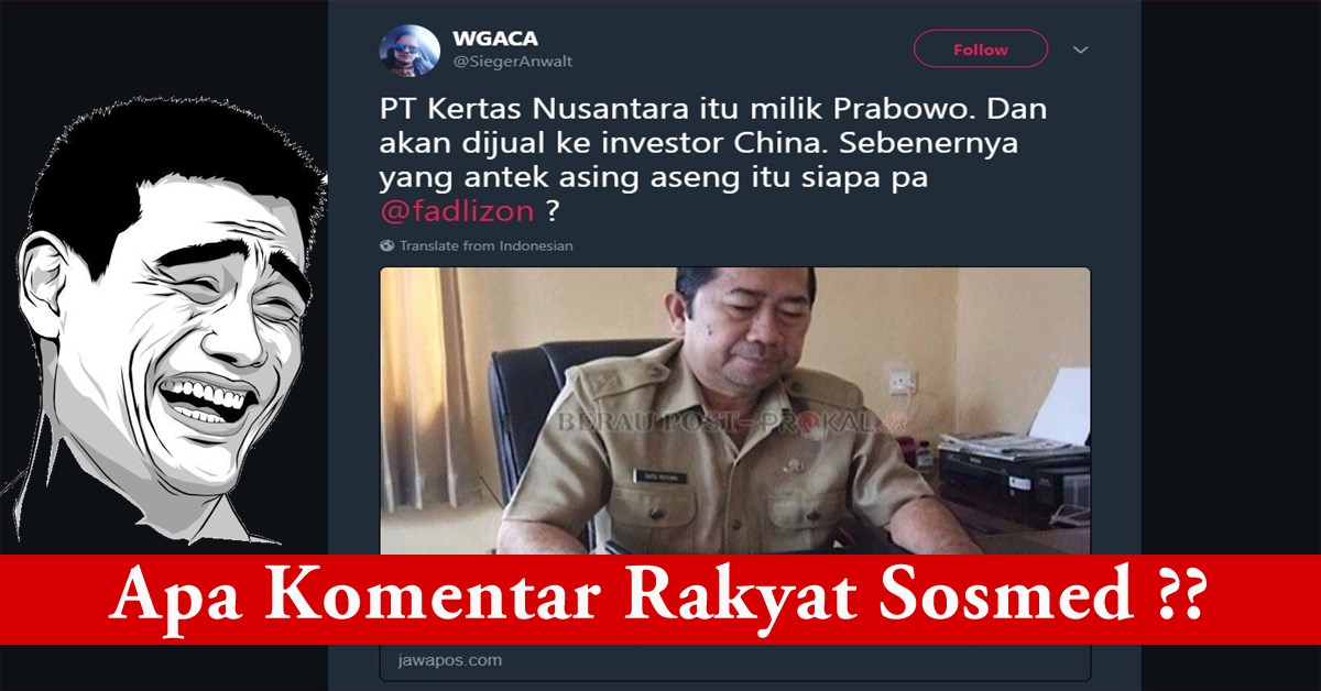 Investor Tiongkok Ambil Alih PT Kertas Nusantara, Begini Kata Netizen Heboh