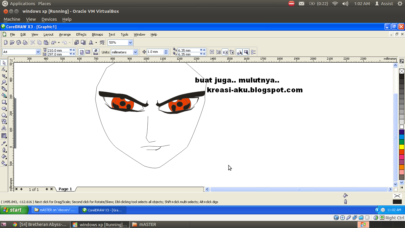 Ane Ajarin Ni,Membuat Uchiha Madara Dengan Corel Draw X3.&#91;TUTORIAL COMPLETE++&#93; :D