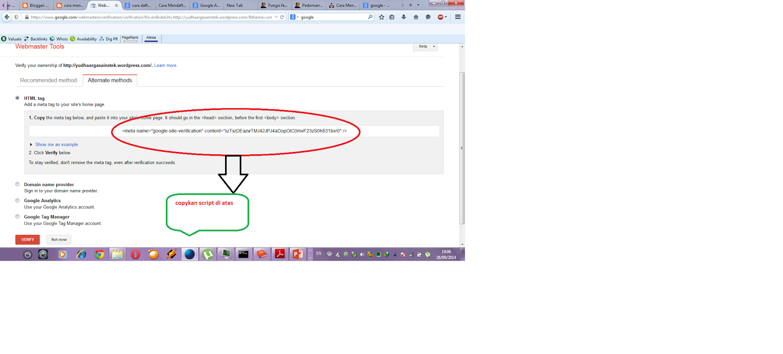 CARA MEMBUAT GOOGLE WEBMASTER DI BLOGSPOT DAN WORDPRESS