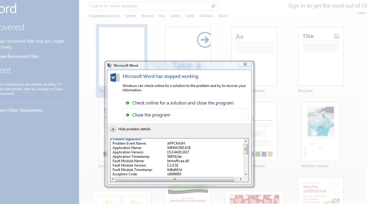 office 2013 error . Help gan ... 