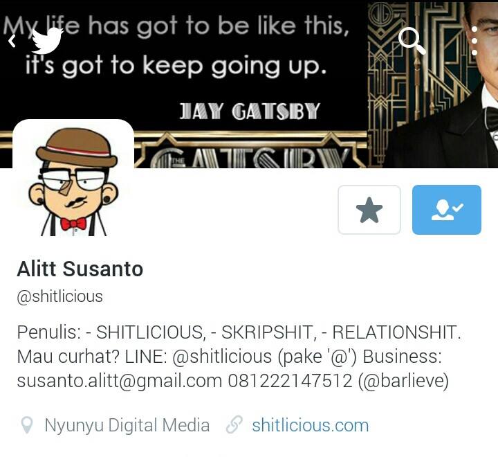Alitt Susanto Nggak Mengakui Bukunya Sendiri (@shitlicious)