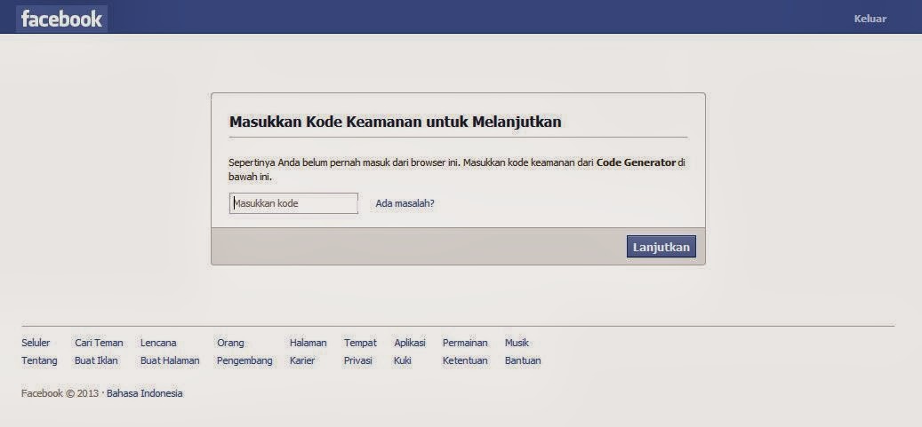 Facebook login ohne codegenerator.