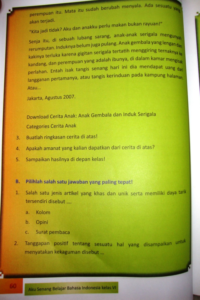 Buku mengandung kata-kata PORNO buat anak SD?