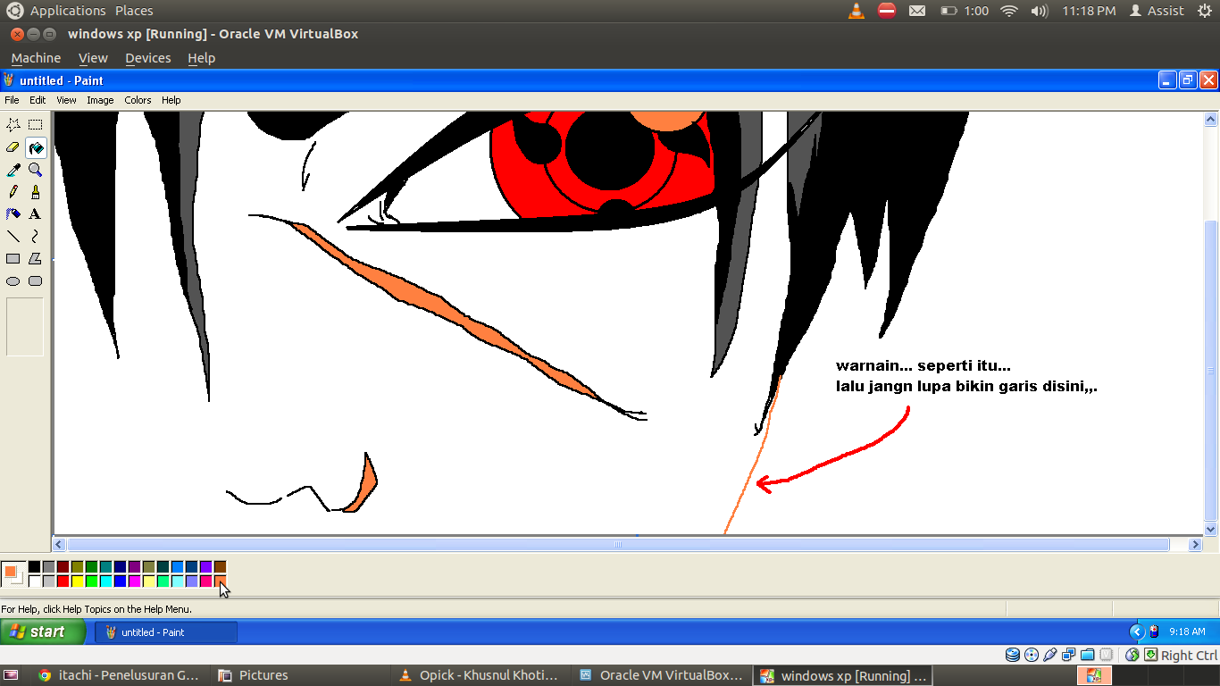 Aku ajarin nih.&quot;MEMBUAT MATA ITACHI MENGGUNAKAN PAINT&quot;