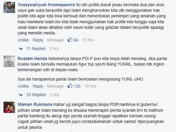 PDIP Usung Ahok-Djarot, Umat Islam Sambut Gembira