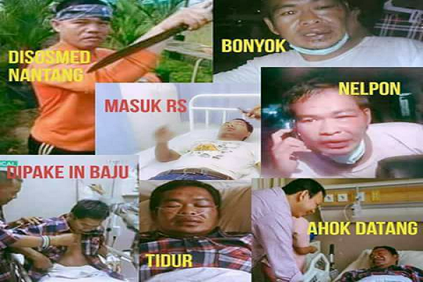 Viral, Wajah Lebam Pendukung Ahok Jadi Bahan Meme di Media Sosial 