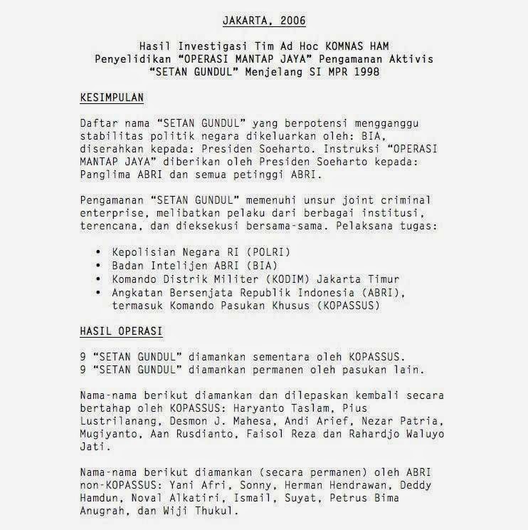 Inikah Sebabnya Komnas HAM ogah tindak-lanjuti ucapan Kivlan Zen soal Penculikan 98?