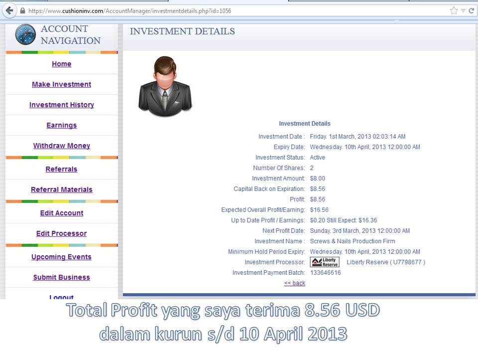 USAHA KECIL-KECILAN ANE PROFIT 101% DARI MODAL DALAM WAKTU MAX 40 HARI