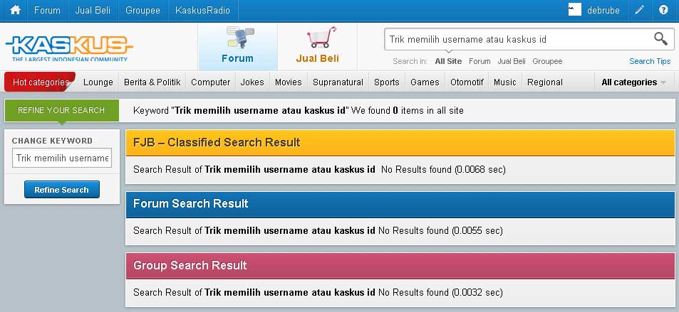 Trik memilih username atau kaskus id