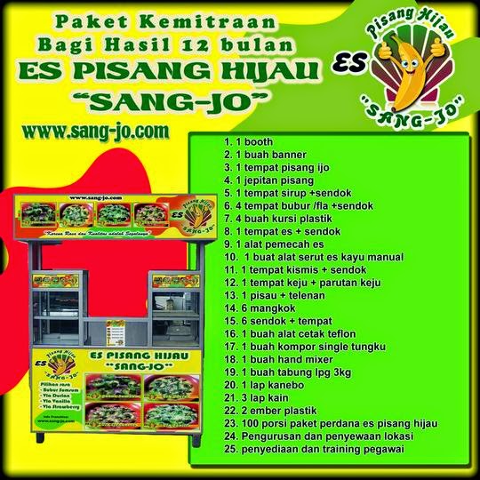 peluang usaha waralaba es pisang hijau (paket 2 juta selama masa promo)