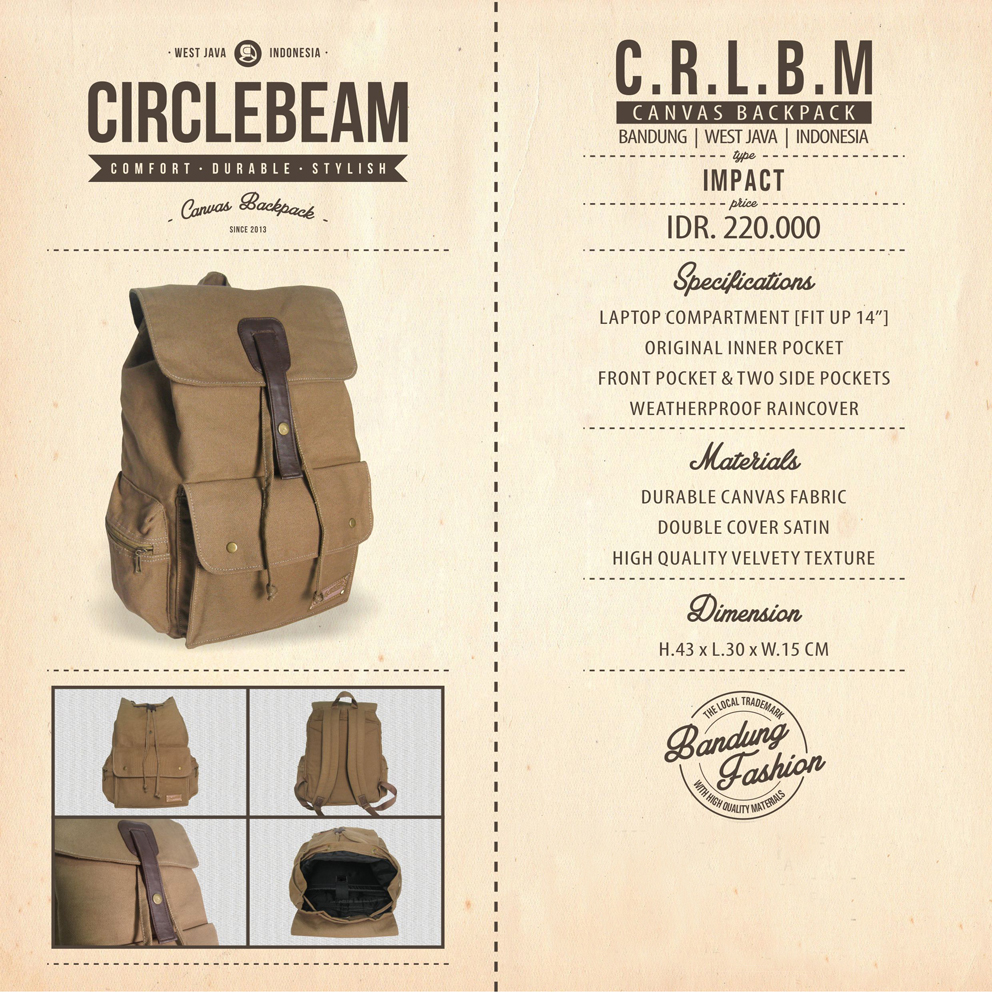 °°°°° CIRCLE BEAM ¦ Canvas Backpack ¦ Comfort, Durable & Stylish °°°°°